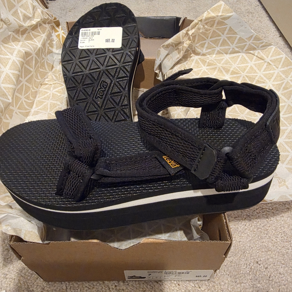 Teva Black Platform Sandals